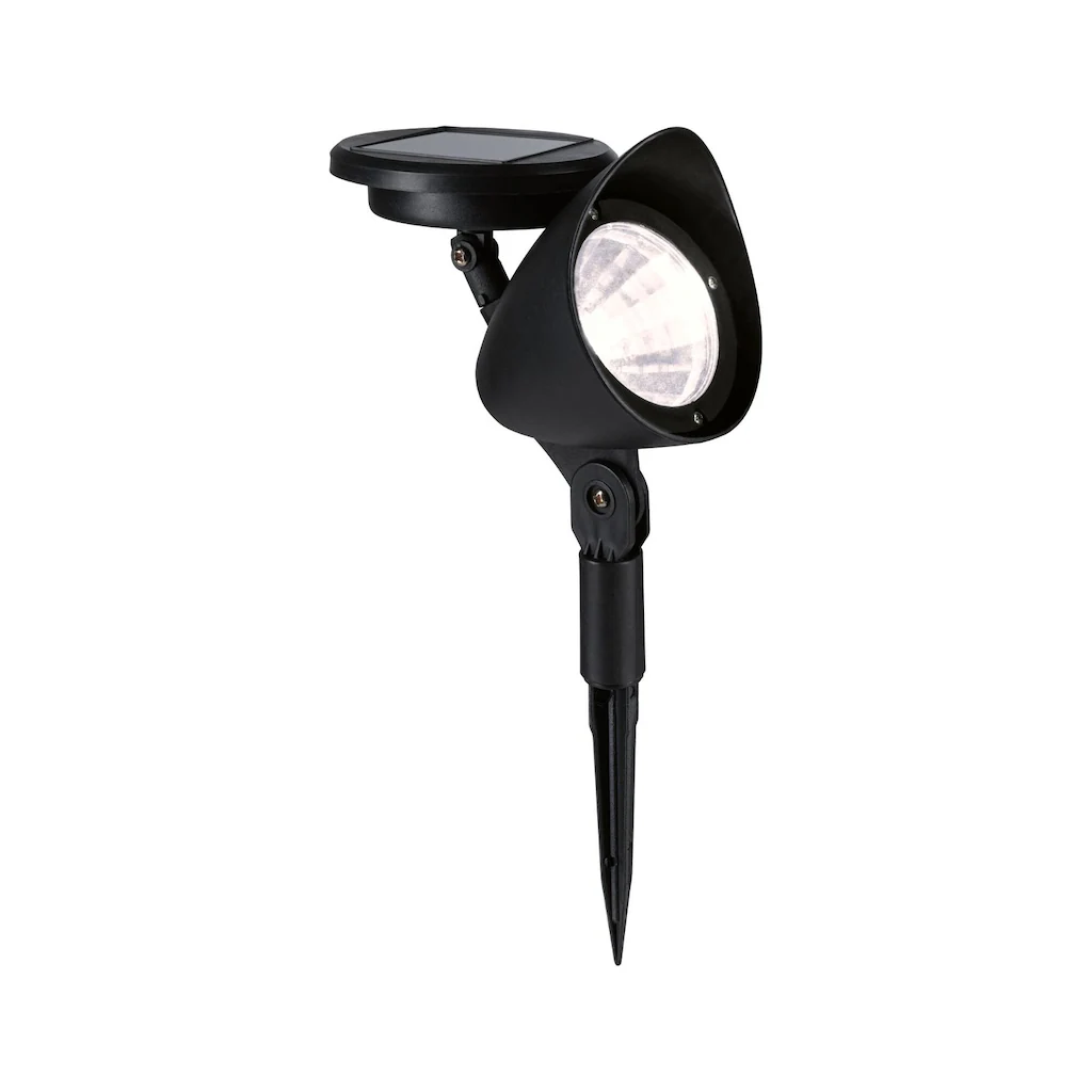 Paulmann LED Gartenstrahler "Solar Spot Solena IP44 3000K 2lm Schwarz", 1 f günstig online kaufen
