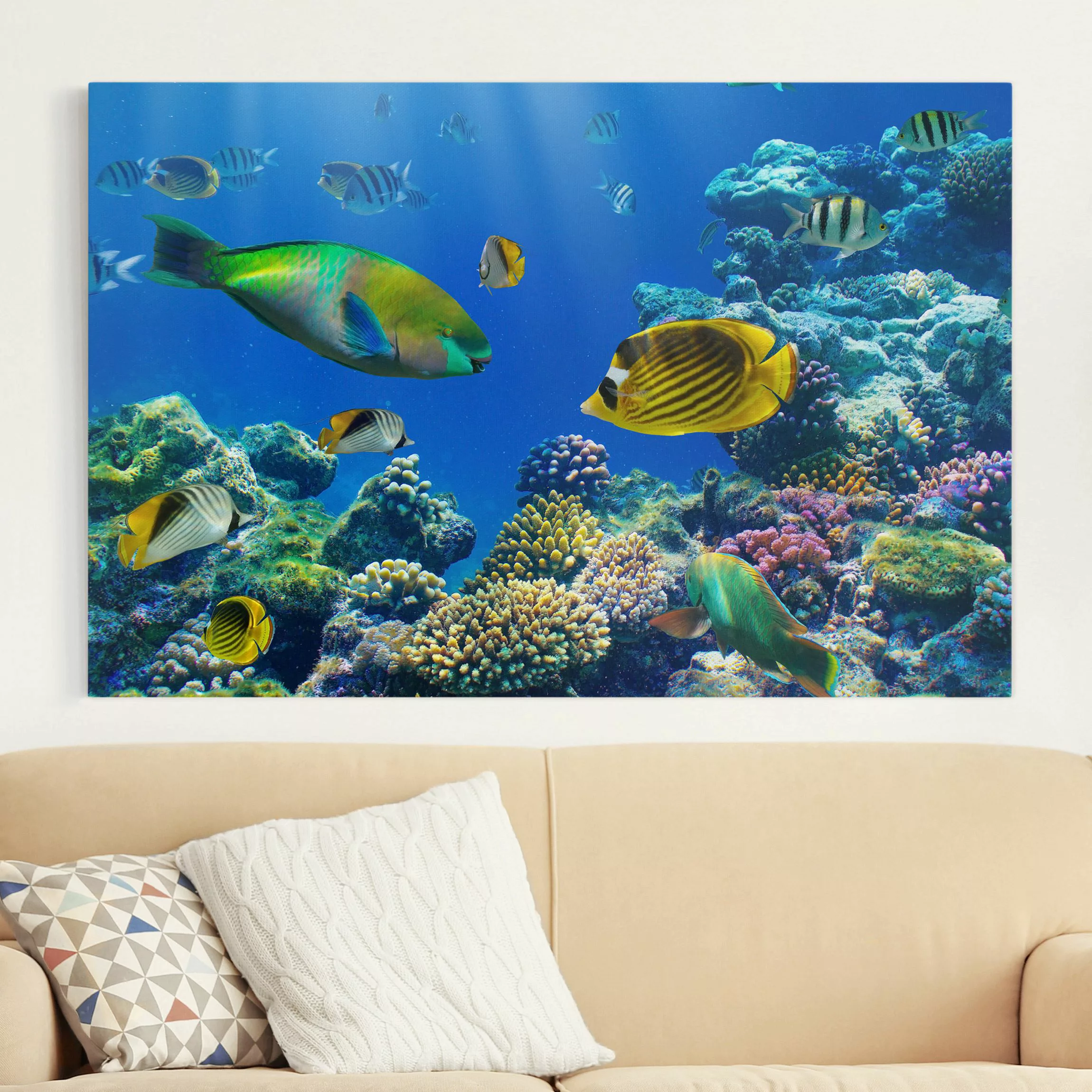 Leinwandbild Strand - Querformat Underwater Lights günstig online kaufen