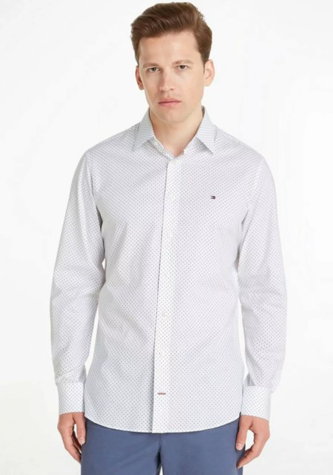 Tommy Hilfiger TAILORED Langarmhemd CL TWO TONE DOT PRINT RF SHIRT im gepun günstig online kaufen