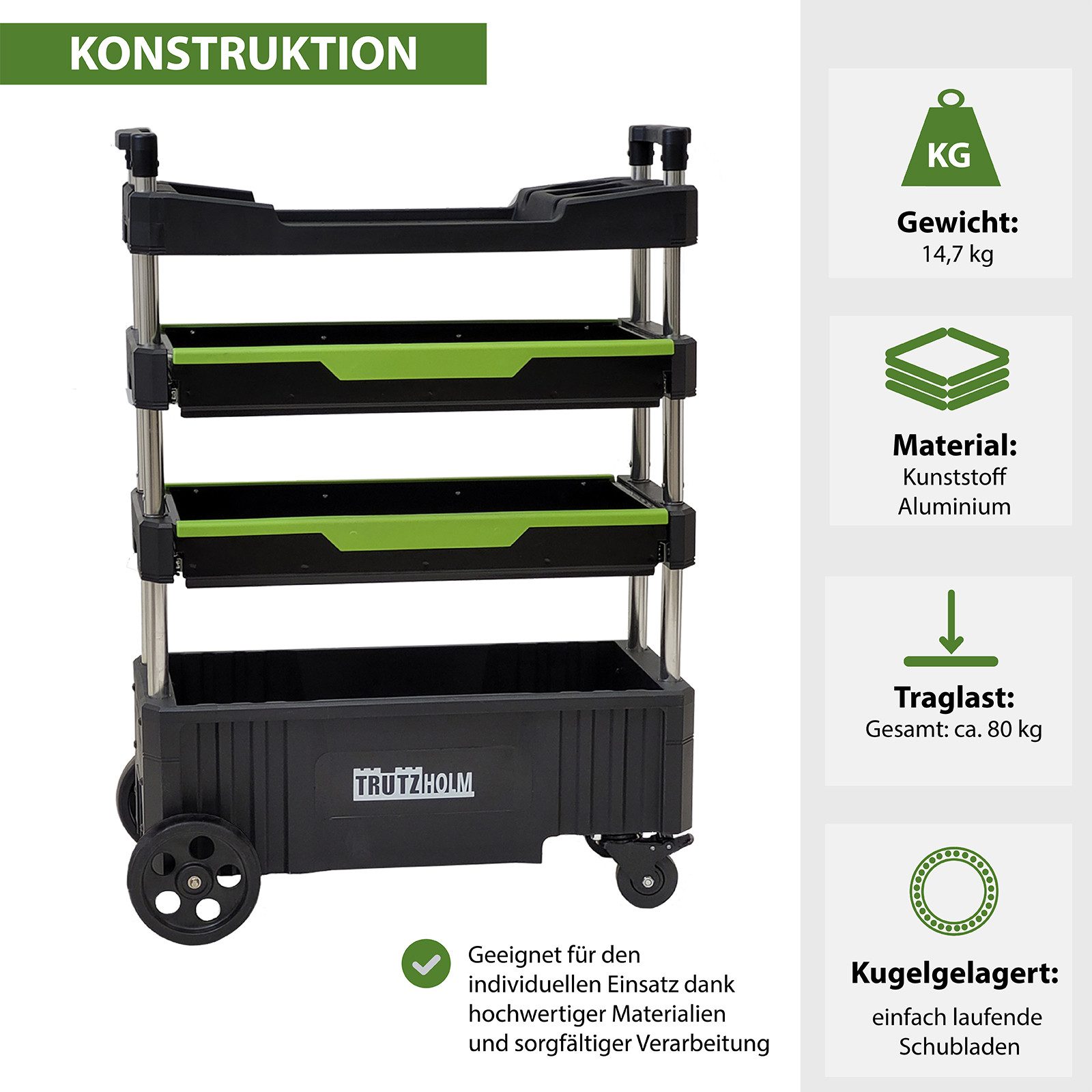 TRUTZHOLM Werkstattwagen Montagewagen klappbar mobil transportabel günstig online kaufen