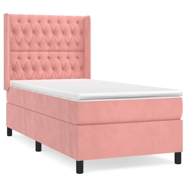 furnicato Bett Boxspringbett mit Matratze Rosa 100x200 cm Samt günstig online kaufen