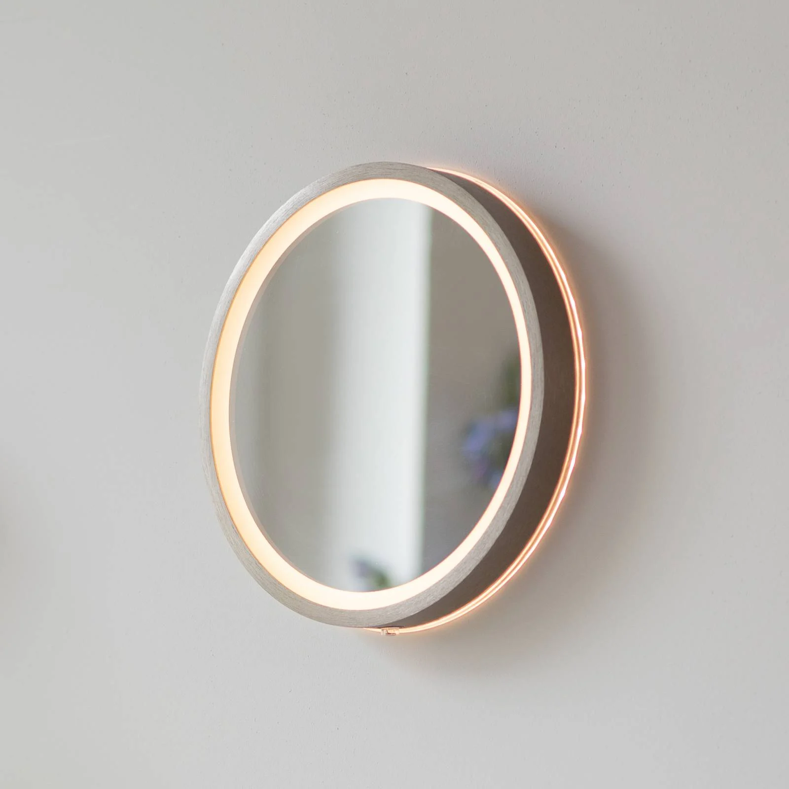 LED-Wandspiegel VIDRO, bronze, Ø 26 cm, Powerbank, Schalter günstig online kaufen