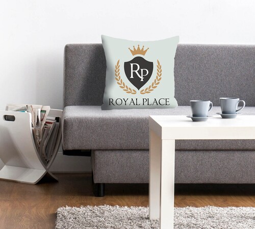 queence Dekokissen »Royal Place«, mit Schriftzug und Krone, Kissenhülle ohn günstig online kaufen