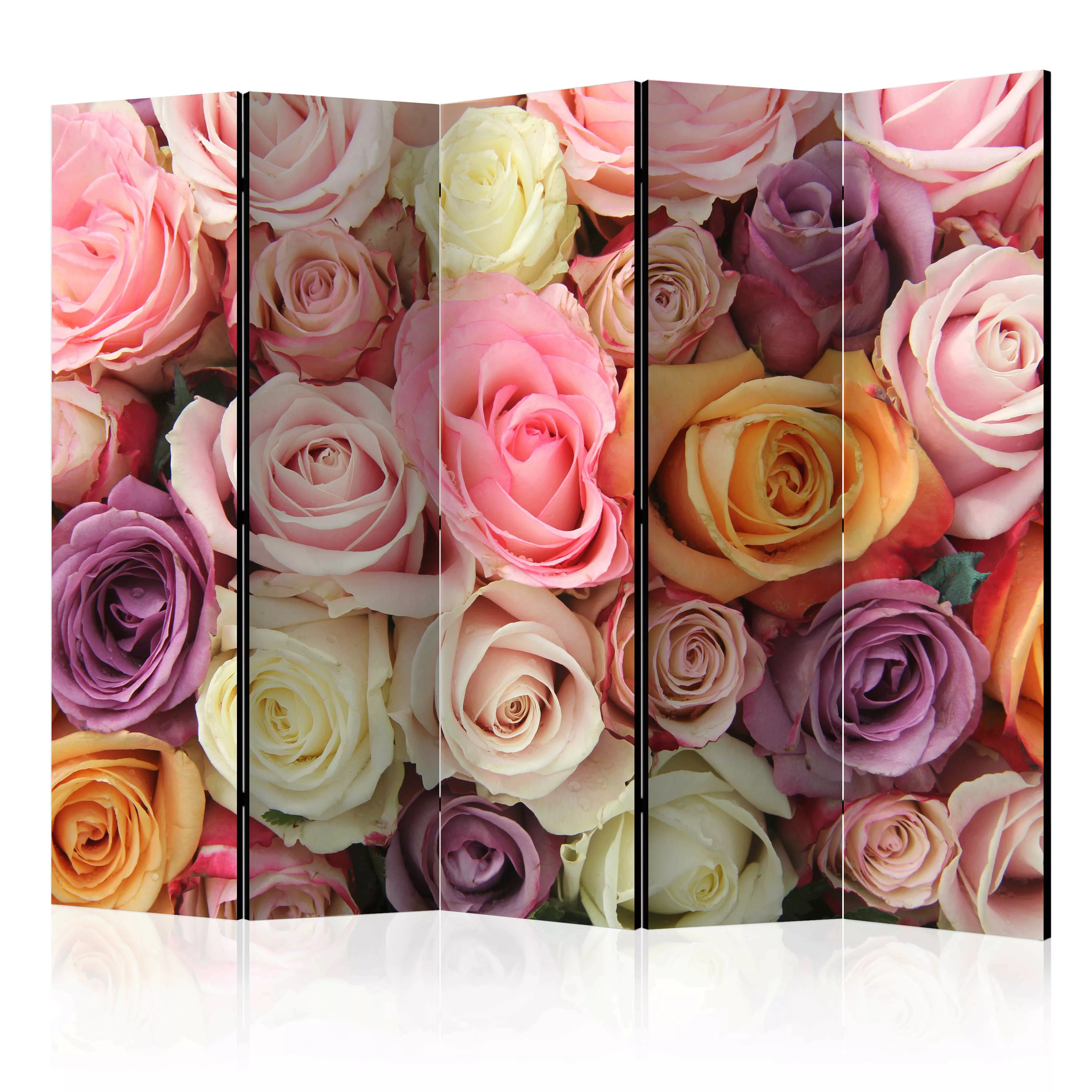 5-teiliges Paravent - Pastel Roses Ii [room Dividers] günstig online kaufen