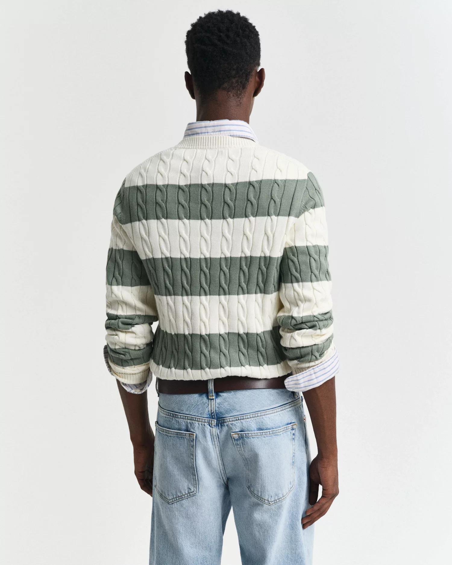 Gant Rundhalspullover "STRIPED COTTON CABLE C-NECK", besticht durch ein dur günstig online kaufen