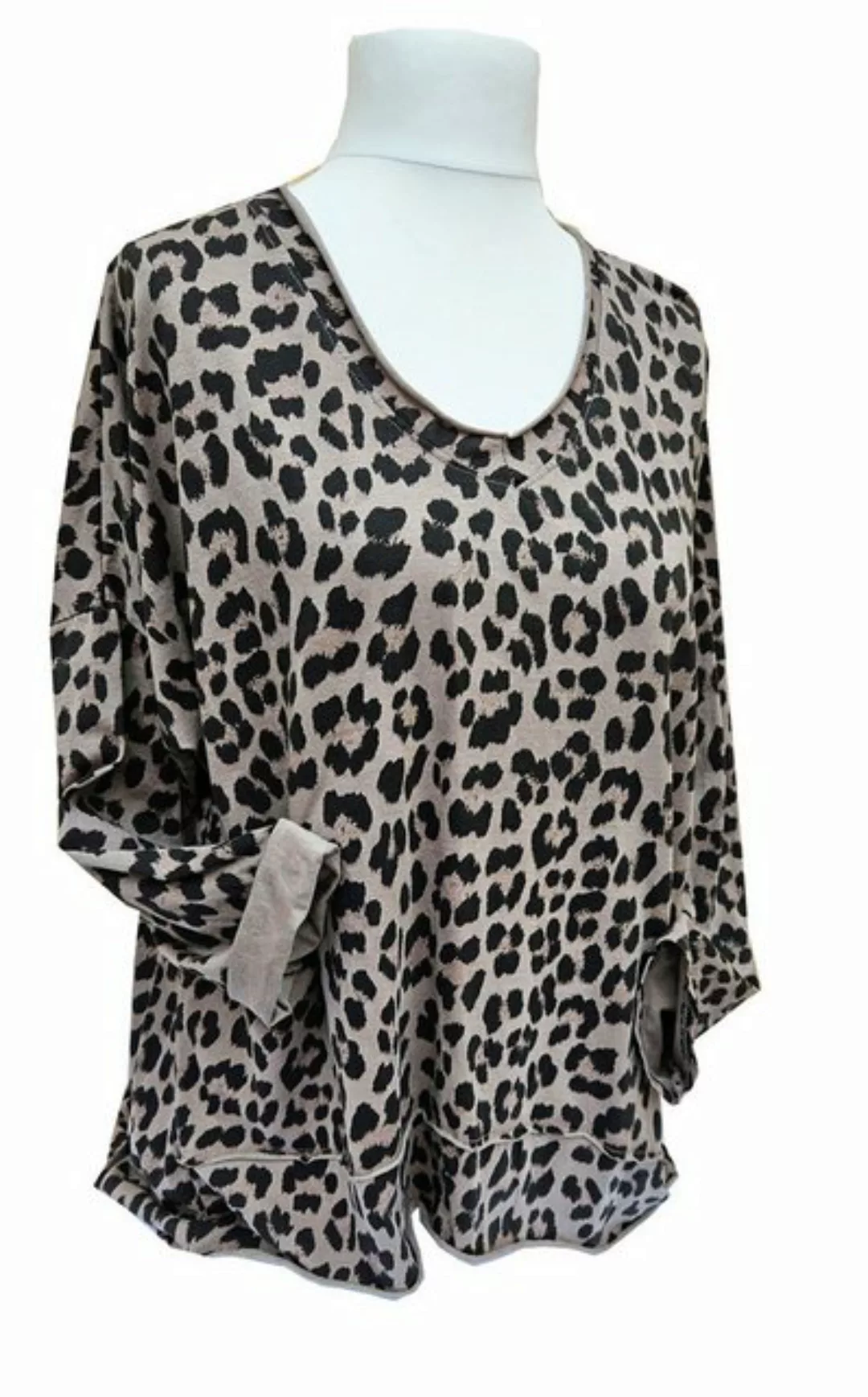 Print-Shirt Saison ANIMALPRINT Taupe Shirt langarm 42 44 46 Feminim günstig online kaufen