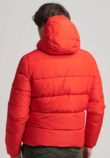 Superdry Steppjacke HOODED SPORTS PUFFR JACKET mit kontrastfarbener Sticker günstig online kaufen