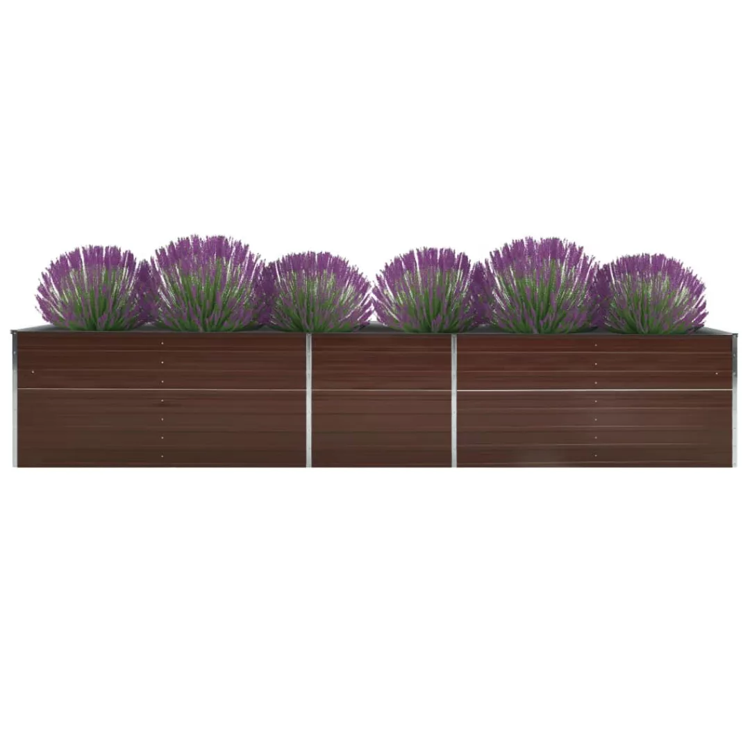 Garten-hochbeet Verzinkter Stahl 400×80×77 Cm Braun günstig online kaufen