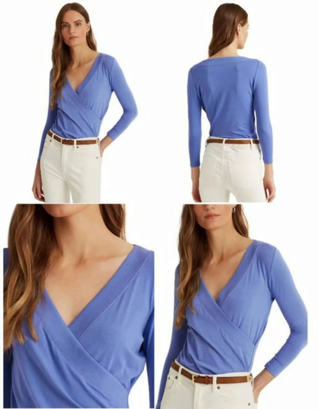 Ralph Lauren T-Shirt LAUREN RALPH LAUREN Blouse Wrap Look Hemd Wickel Bluse günstig online kaufen