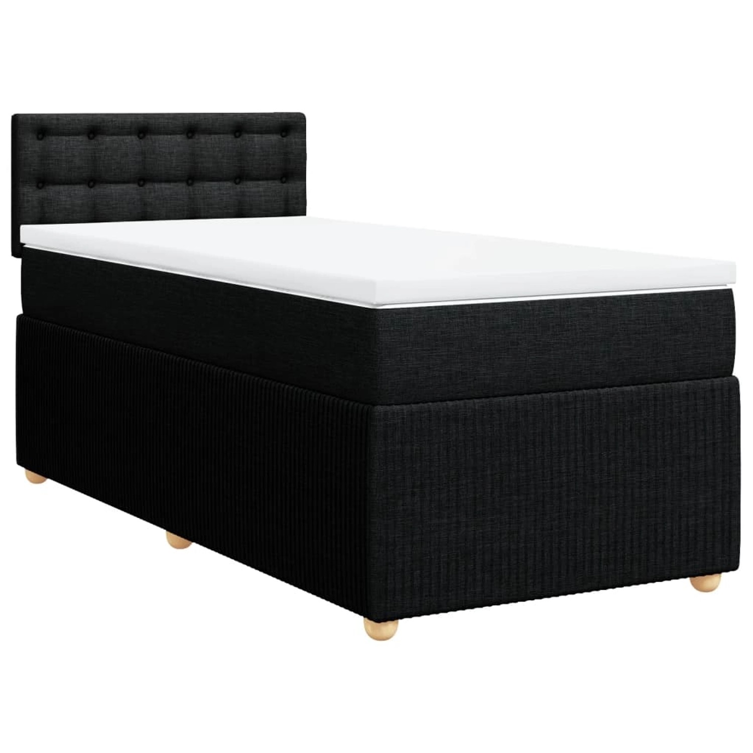 vidaXL Boxspringbett mit Matratze Schwarz 90x190 cm Stoff2106469 günstig online kaufen