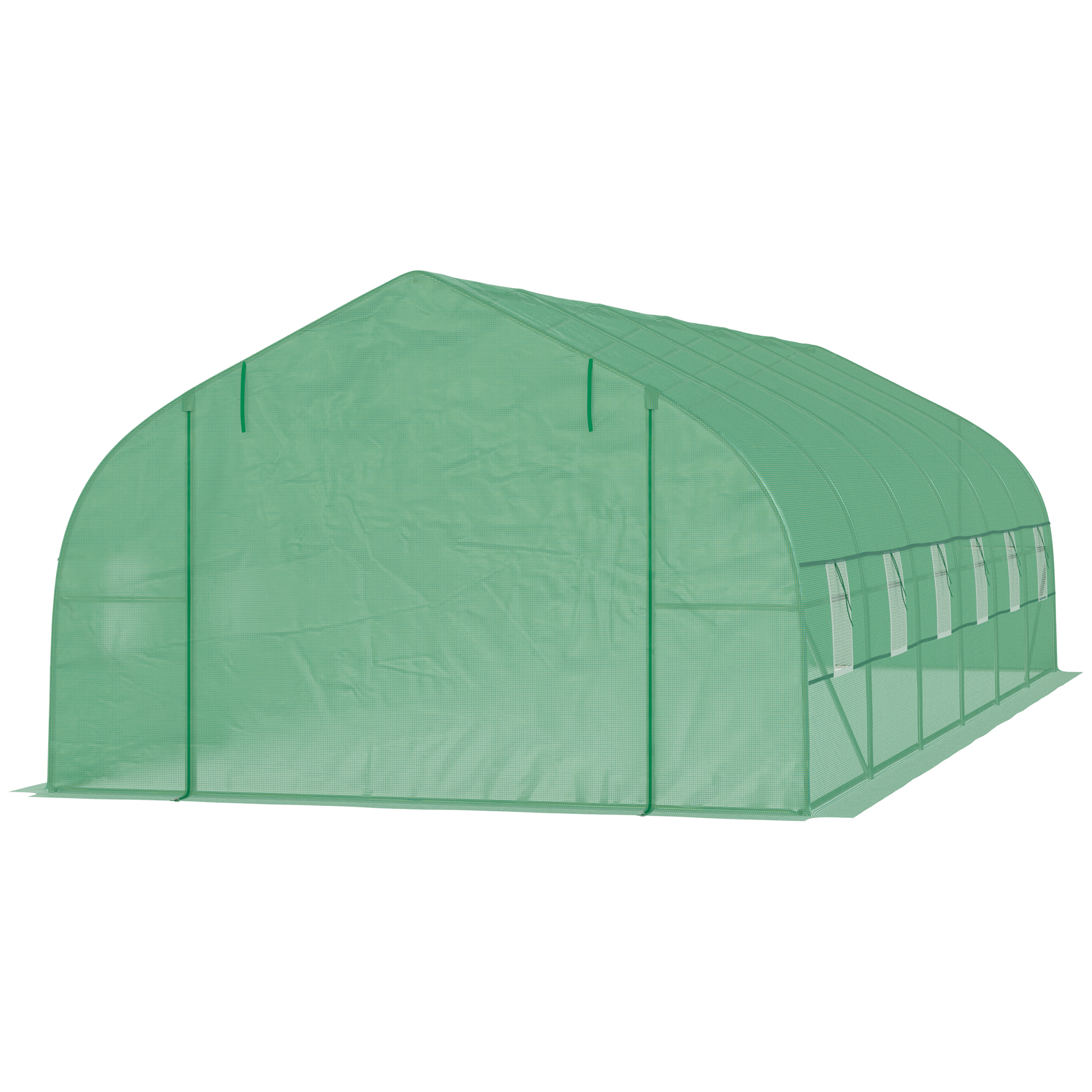 Outsunny Garten Gewächshaus Tunnel 24 ㎡ große Größe 8 x 3 x 2 m mit PE-Pla günstig online kaufen