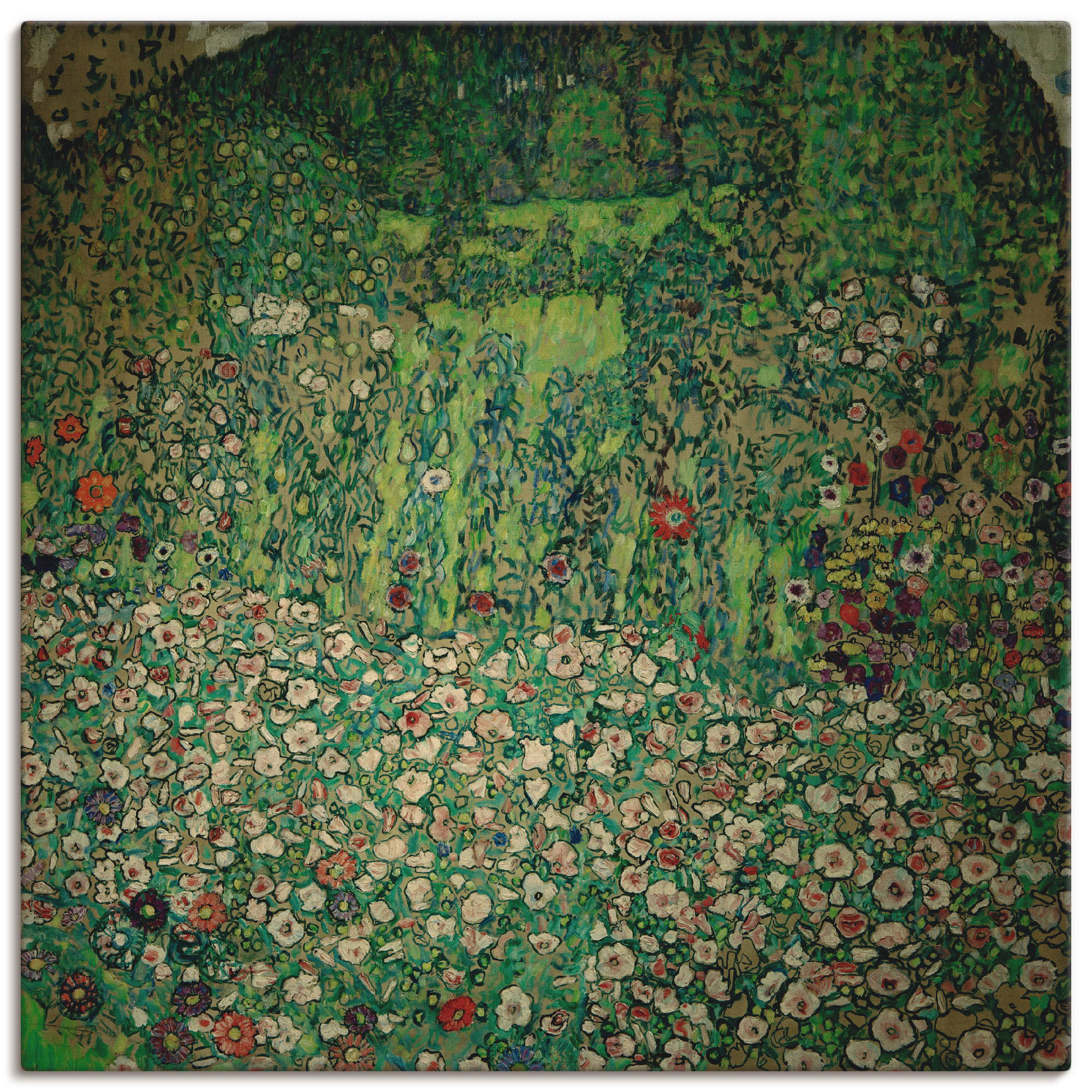 Artland Wandbild "Gartenlandschaft mit Bergkuppe (Gartenlandschaft)", Garte günstig online kaufen