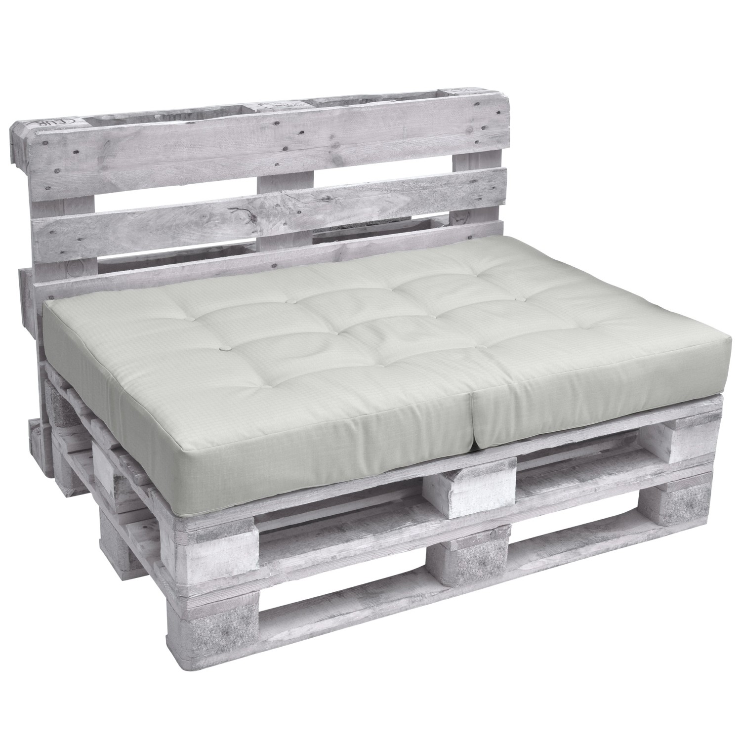 Beautissu ECO Elements Palettenkissen Sitz 120x80x15cm Hellgrau günstig online kaufen