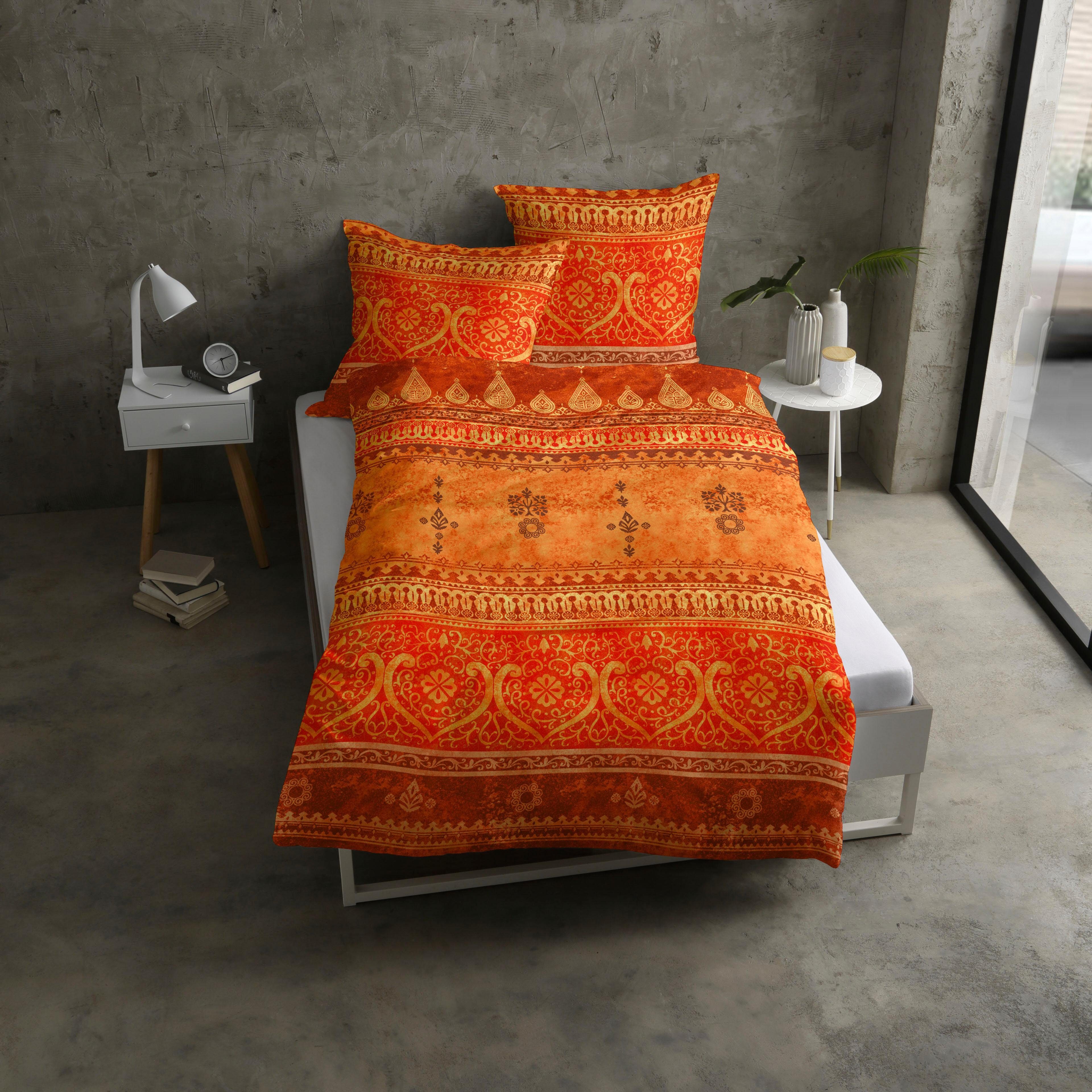 CASATEX Bettwäsche Indi Terra-Orange Satin, Satin, günstig online kaufen