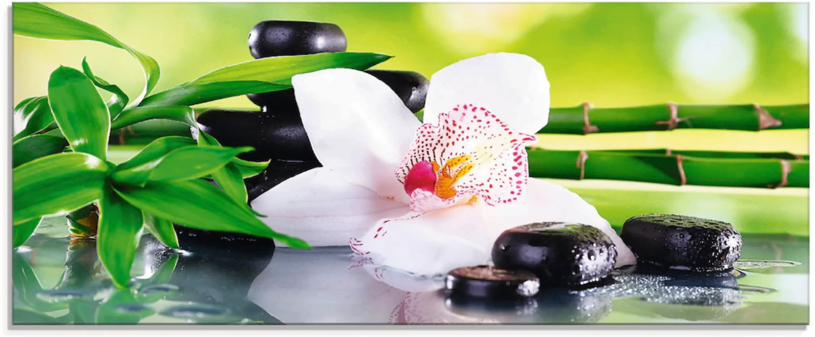 Artland Glasbild "Spa Steine Bambus Zweige Orchidee", Zen, (1 St.), in vers günstig online kaufen