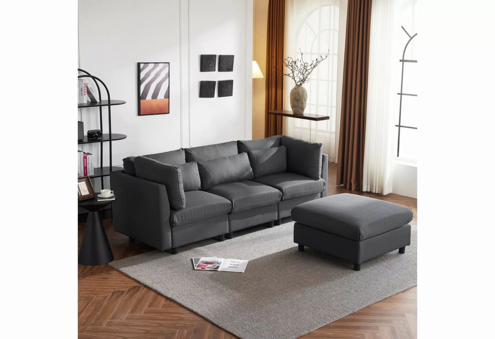 MODFU Sofa Polstermöbel, Sofa, Dreisitzer-Sofa, Wohnzimmersofa, Ecksofa mit günstig online kaufen