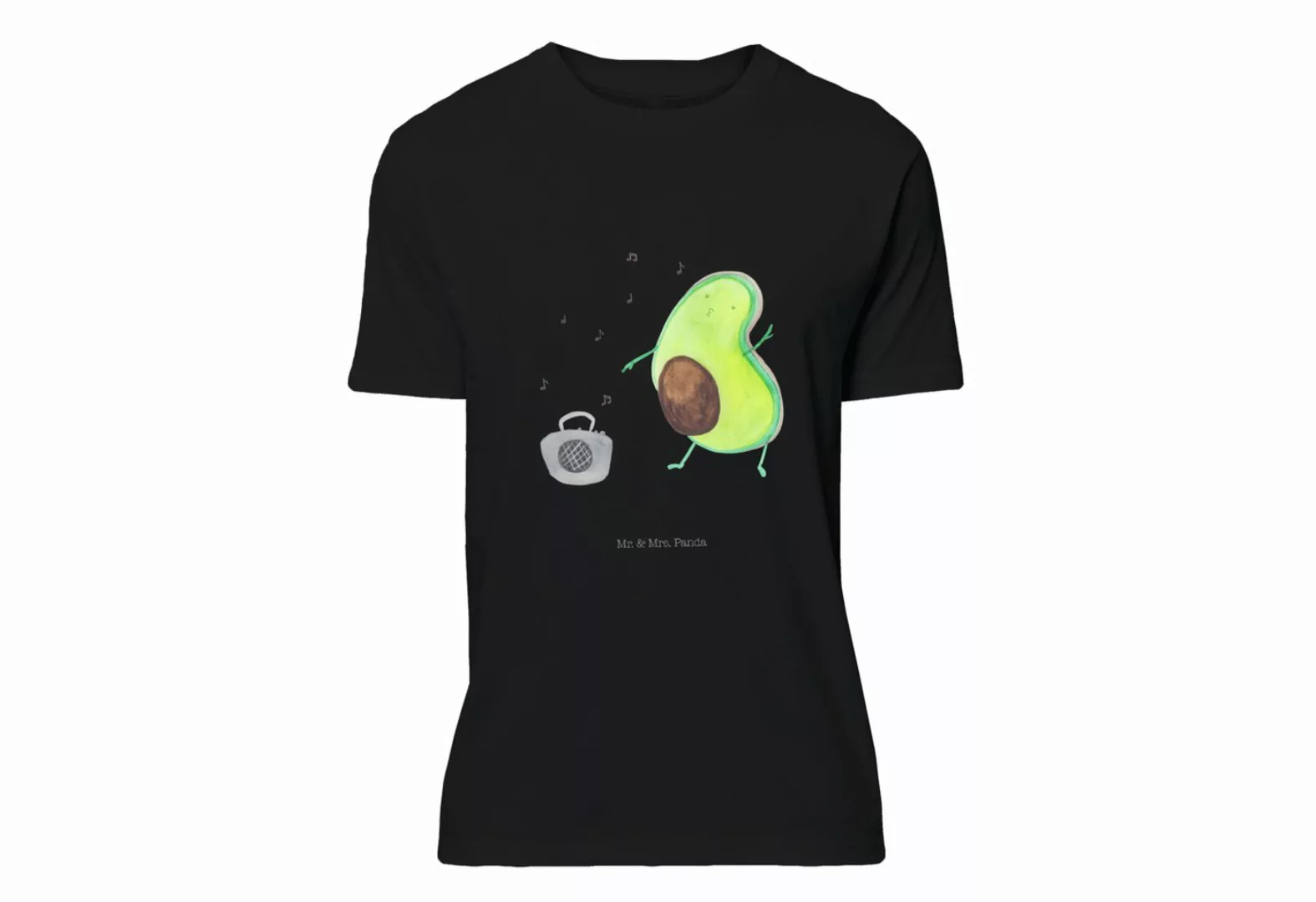 Mr. & Mrs. Panda T-Shirt Avocado tanzt - Schwarz - Geschenk, Musik, Veggie, günstig online kaufen