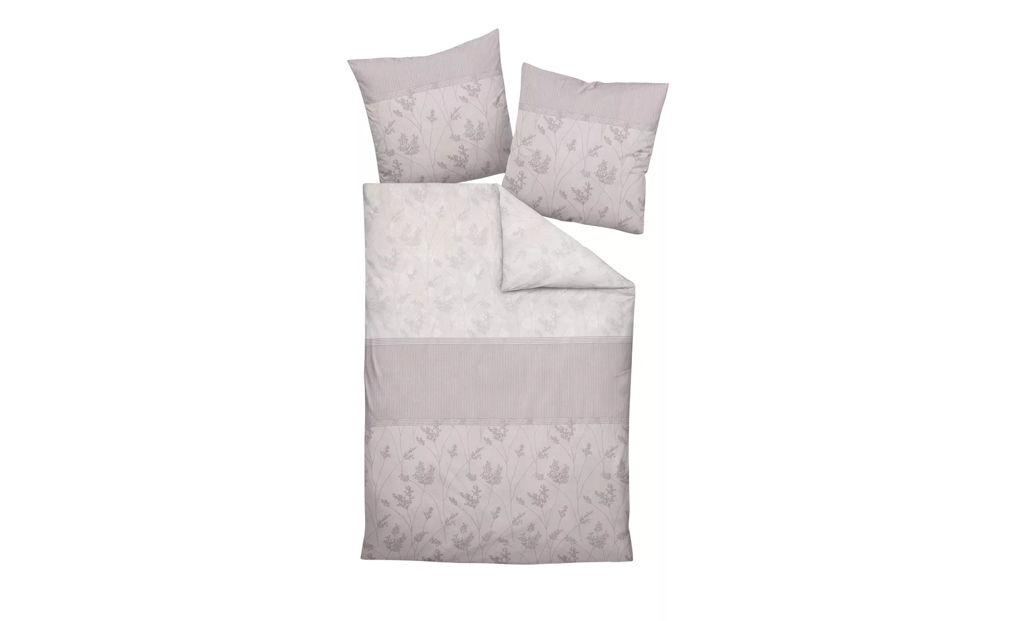 Janine Mako Satin Bettwäsche  Floral - lila/violett - 100% Baumwolle - 135 günstig online kaufen