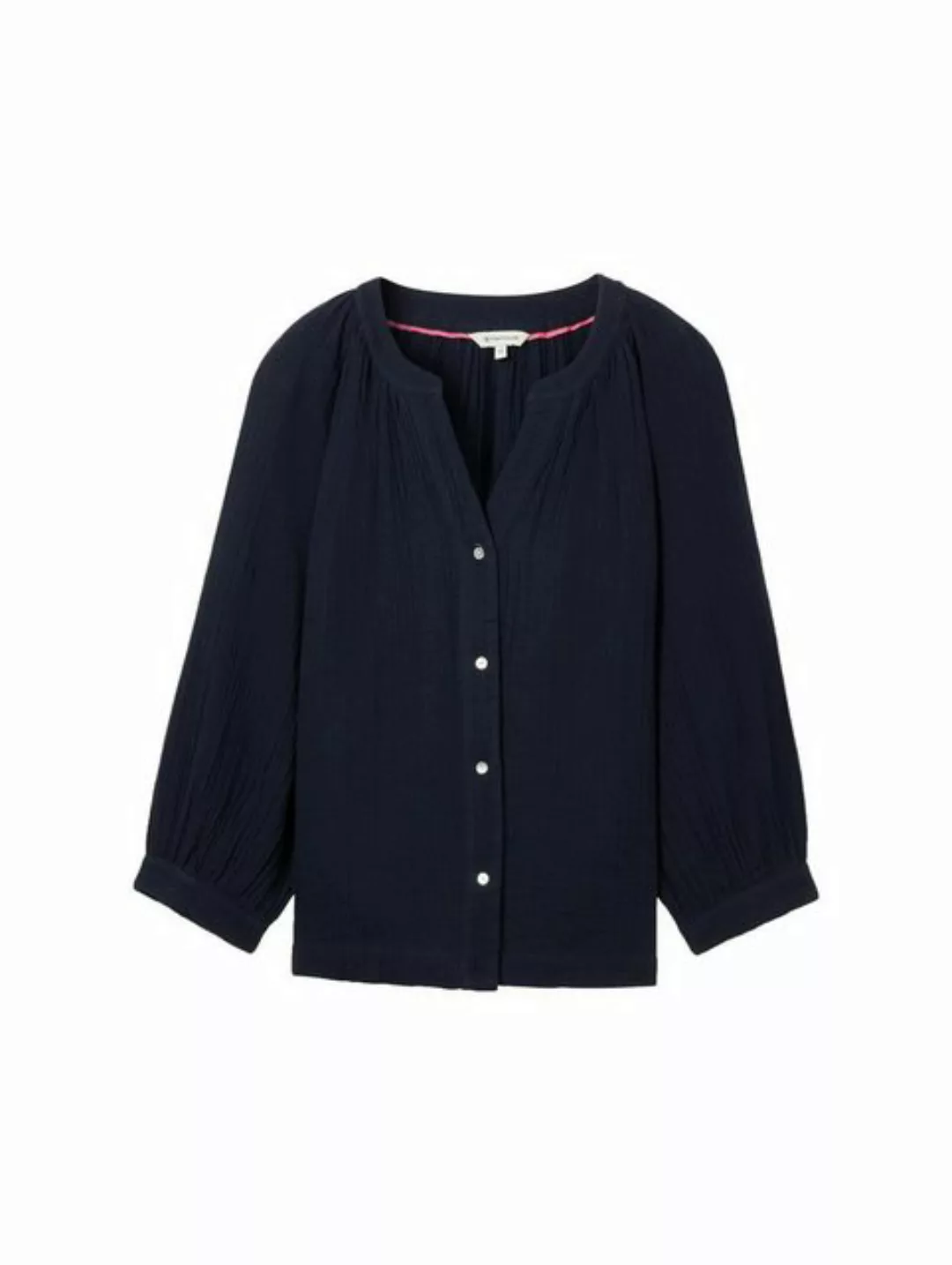 TOM TAILOR Blusenshirt crinkle structure blouse, sky captain blue günstig online kaufen