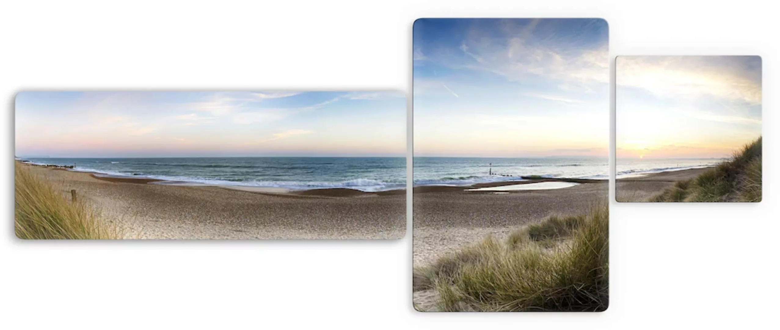 Wall-Art Glasbild "Strandpanorama", Blumen, Glasposter modern günstig online kaufen