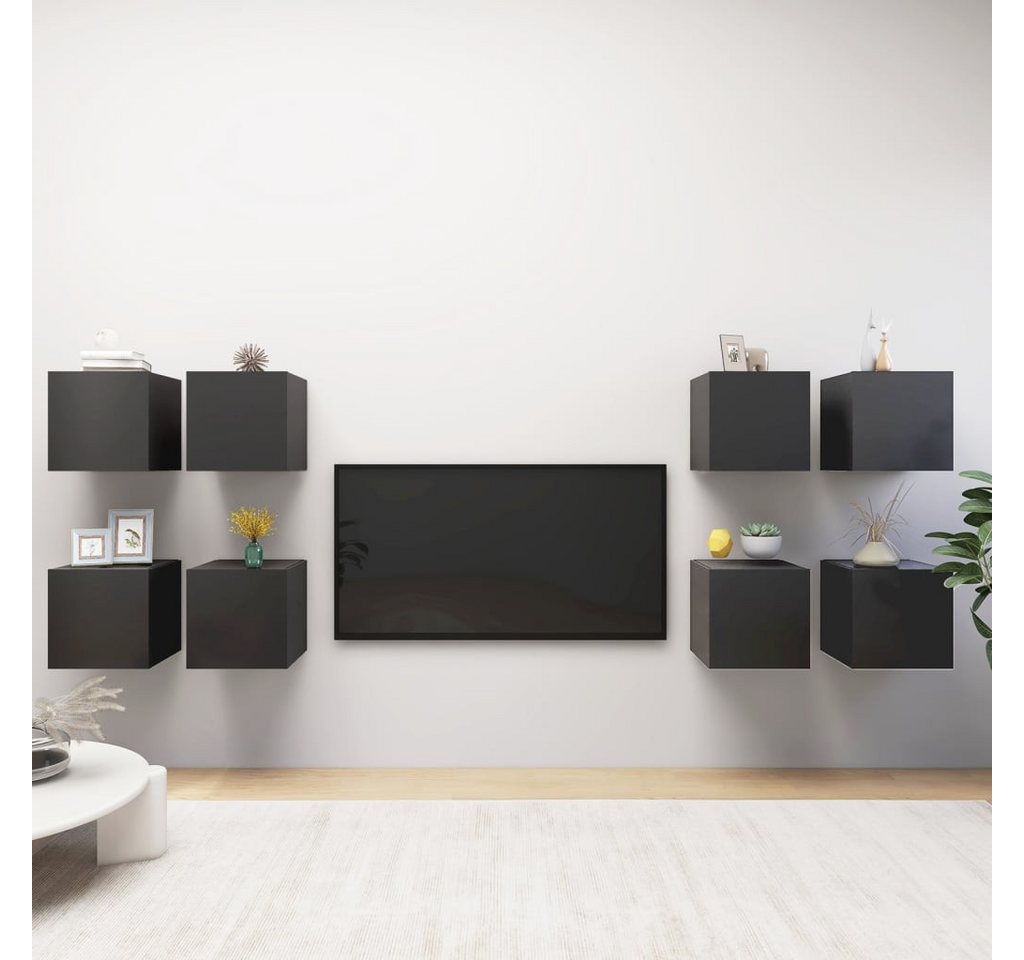 vidaXL TV-Schrank TV-Wandschränke 8 Stk Grau 30,5x30x30 cm günstig online kaufen