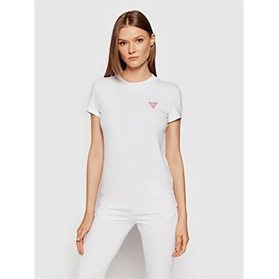 Guess Mini Triangle Kurzarm Rundhals T-shirt L Pure White günstig online kaufen