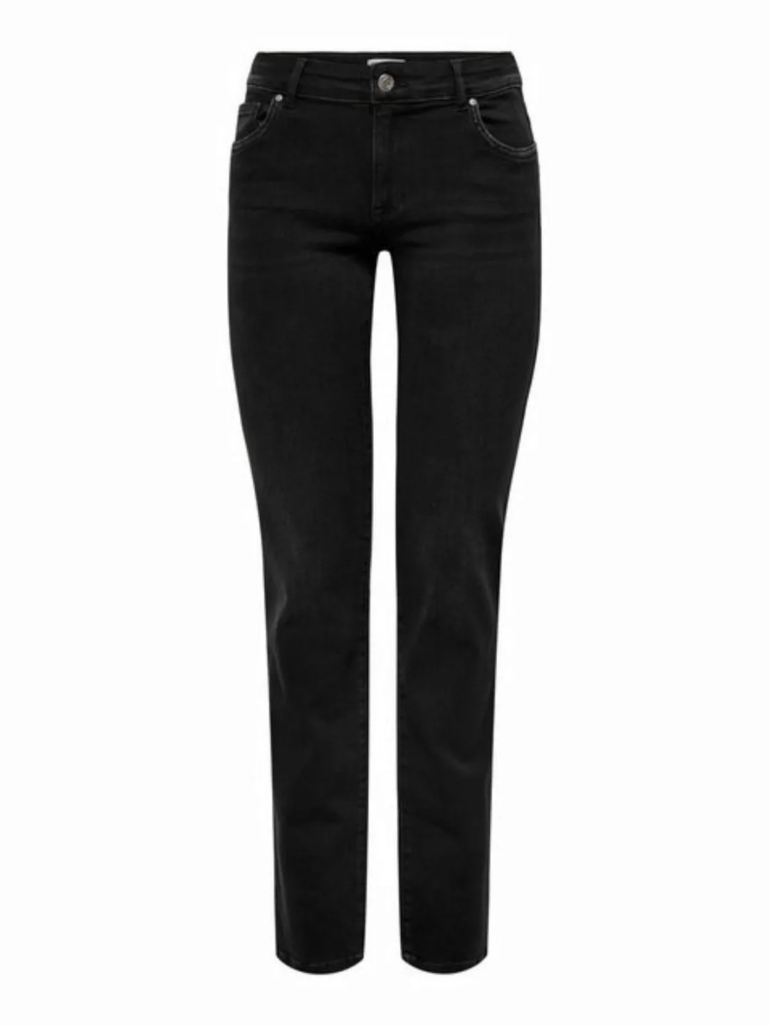 Only Damen Jeans ONLALICIA DOT297 - Straight Fit - Schwarz - Washed Black günstig online kaufen