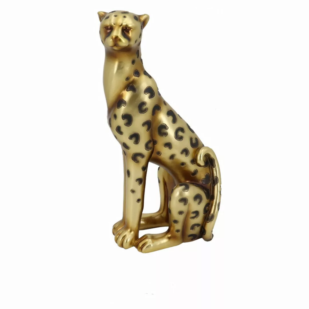 Deko-figur Dkd Home Decor Golden Leopard Harz (23.5 X 16 X 43 Cm) günstig online kaufen