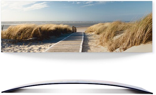 Artland Wandbild »Nordseestrand auf Langeoog - Steg«, Strand, (1 St.), 3D O günstig online kaufen