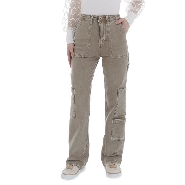 Ital-Design Cargohose Damen Freizeit (86358998) Used-Look Stretch Stoffhose günstig online kaufen