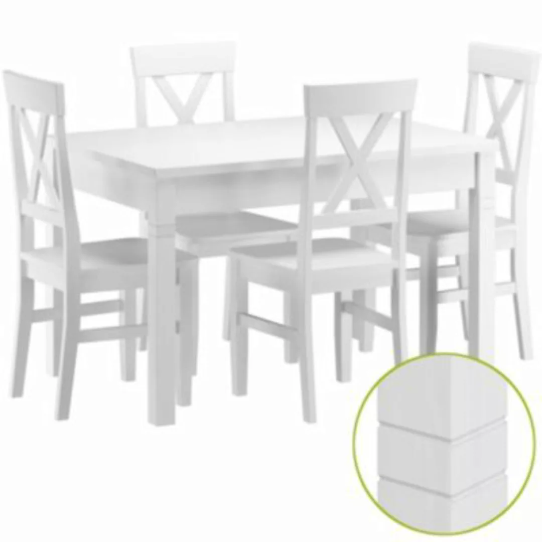 Erst-Holz® Repräsentative Essgruppe mit Tisch und 4 Stühle Kiefer Massivhol günstig online kaufen