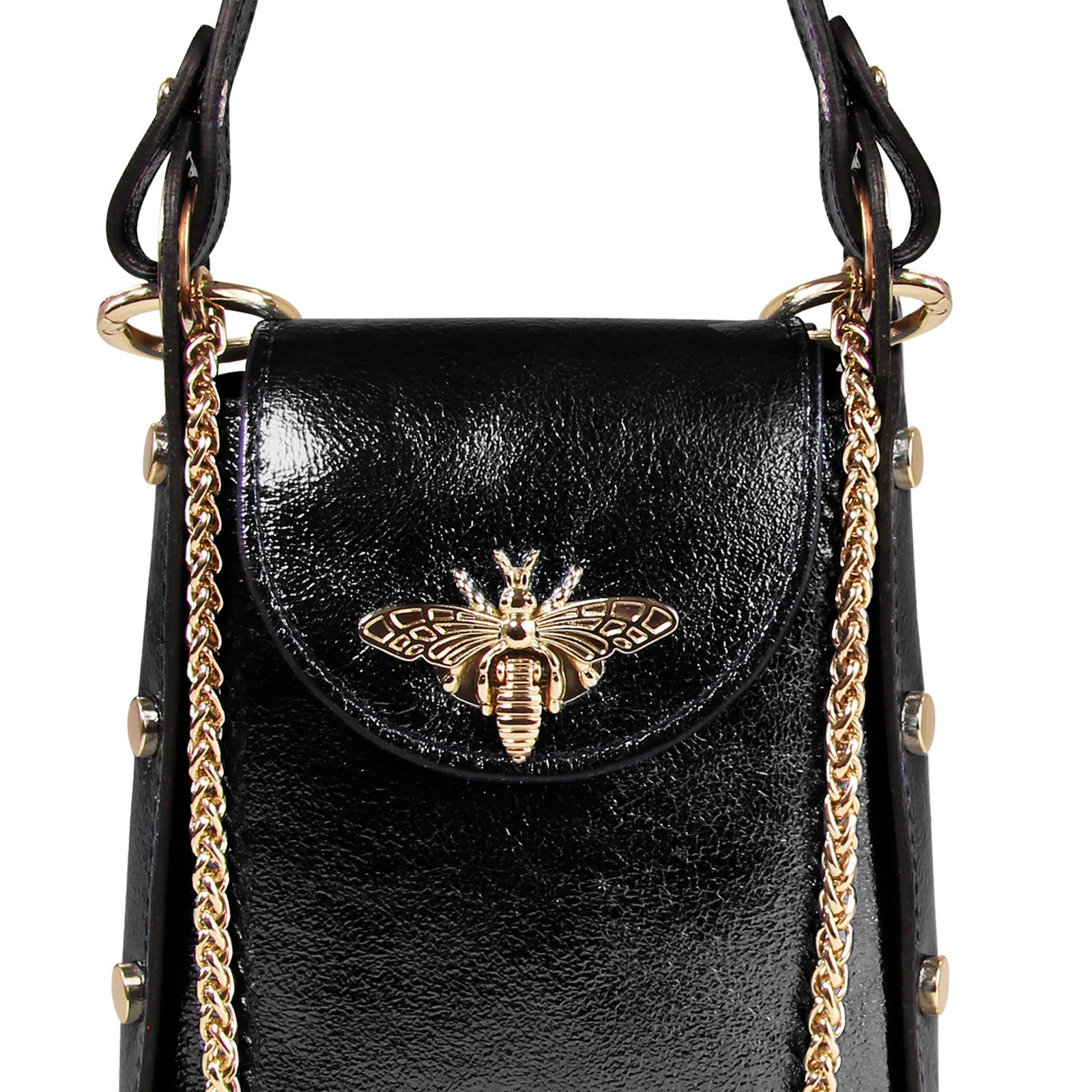 FLORENCE Umhängetasche Florence Tasche schwarz Leder günstig online kaufen
