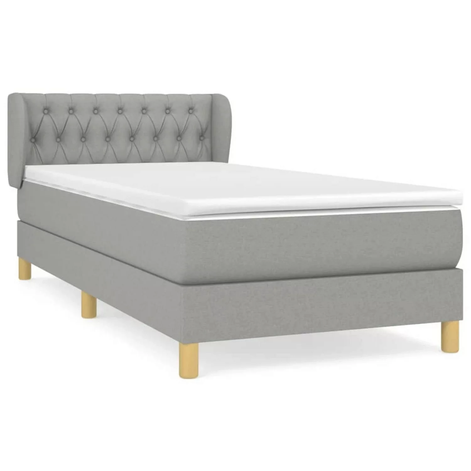 vidaXL Boxspringbett mit Matratze Hellgrau 100x200 cm Stoff1393217 günstig online kaufen
