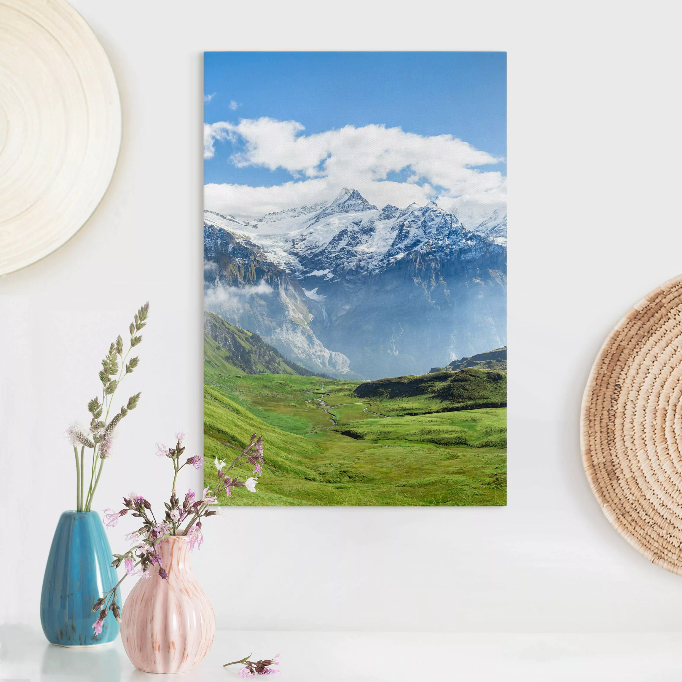 Leinwandbild Schweizer Alpenpanorama günstig online kaufen