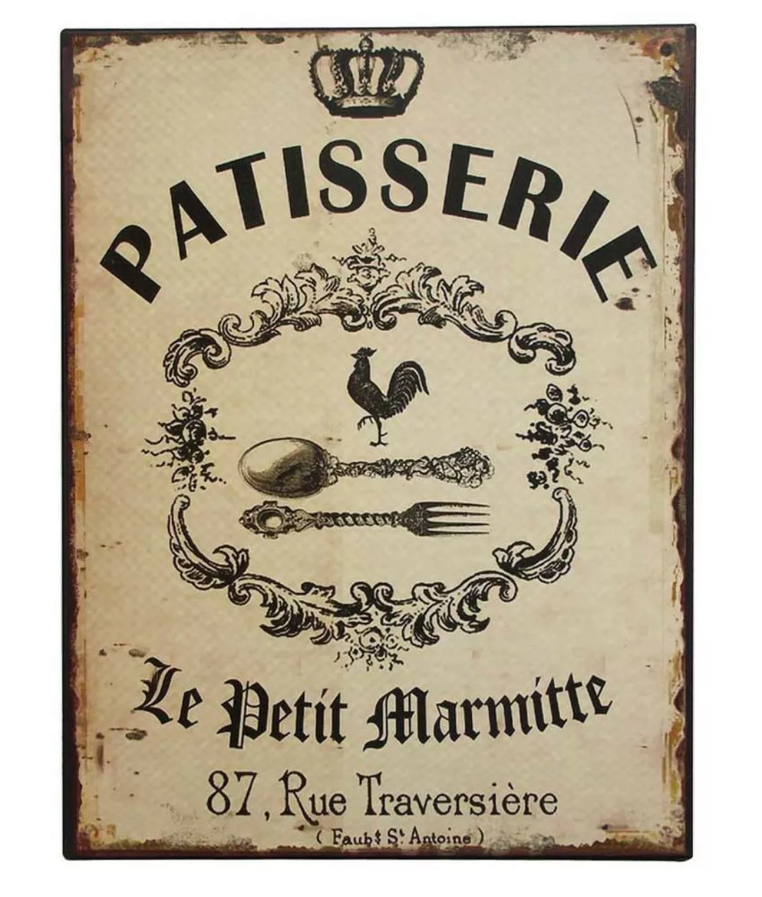 Nostalgie Dekoschild PATISSERIE Blechschild Antik-Stil 33x25cm günstig online kaufen