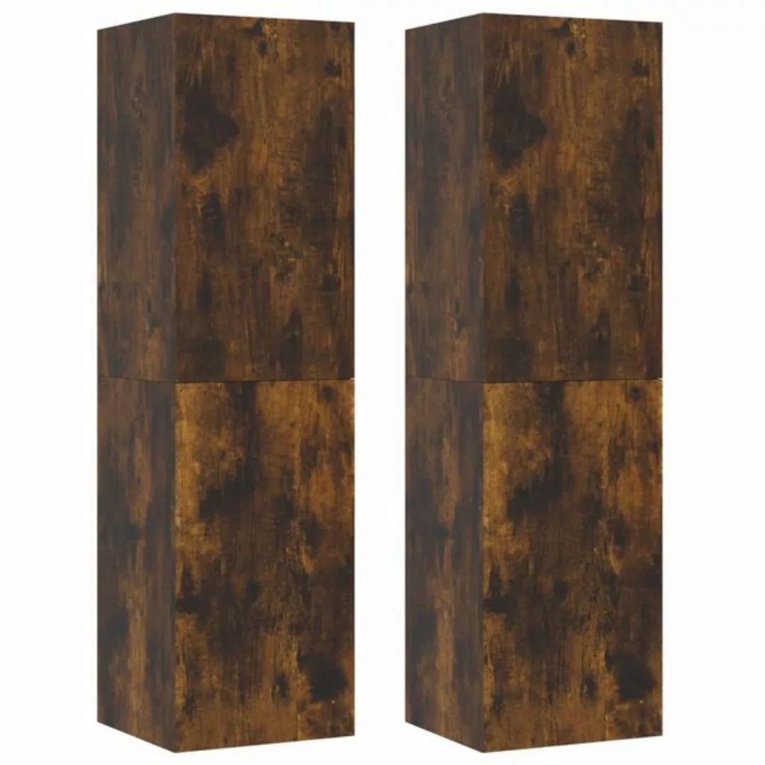 furnicato TV-Schrank TV-Wandschränke 2 Stk. Räuchereiche 30,5x30x110 cm günstig online kaufen