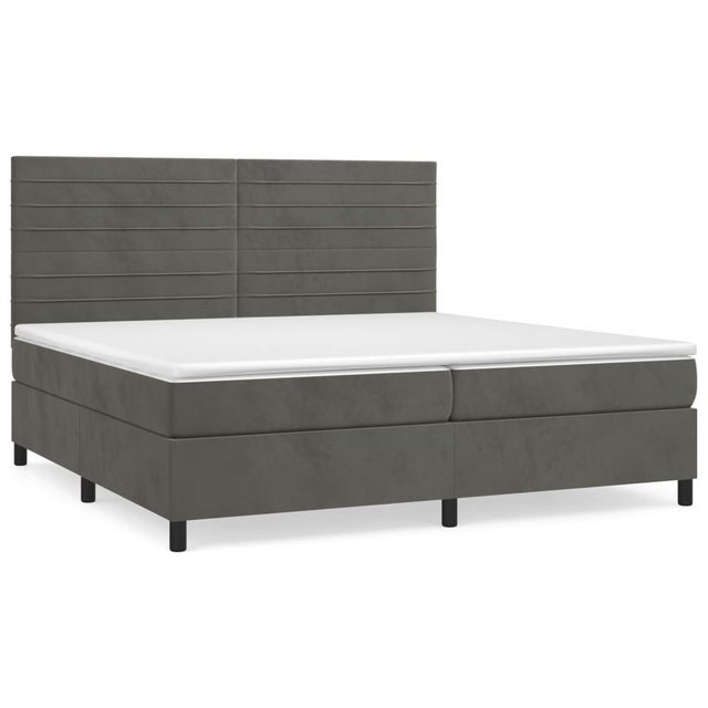 Vidaxl Boxspringbett Mit Matratze Dunkelgrau 200x200 Cm Samt günstig online kaufen