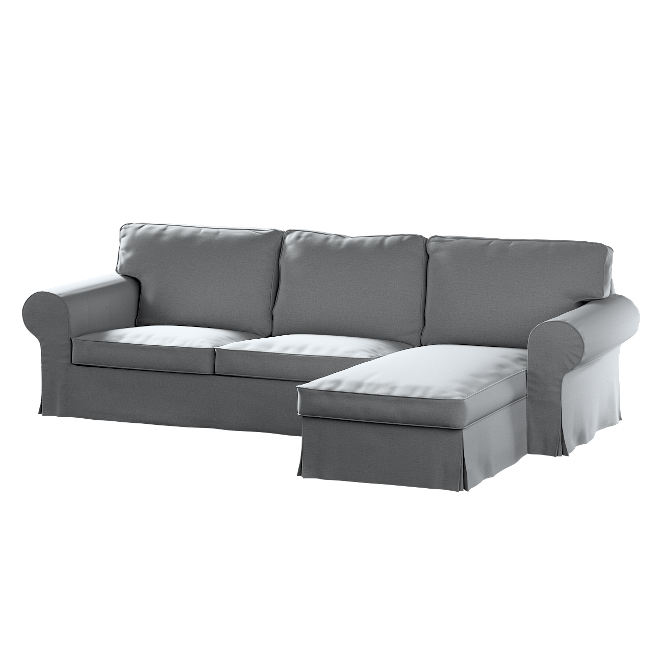 Bezug für Ektorp 2-Sitzer Sofa mit Recamiere, dunklegrau, Ektorp 2-Sitzer S günstig online kaufen