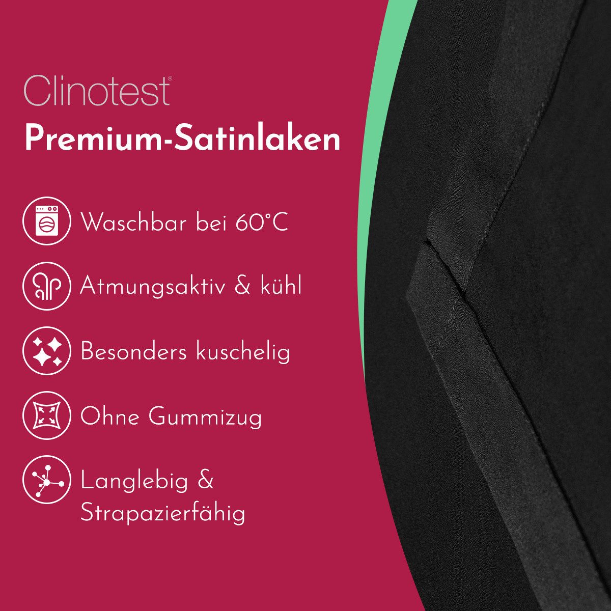 Clinotest Bettlaken Satin, glattes Laken ohne günstig online kaufen