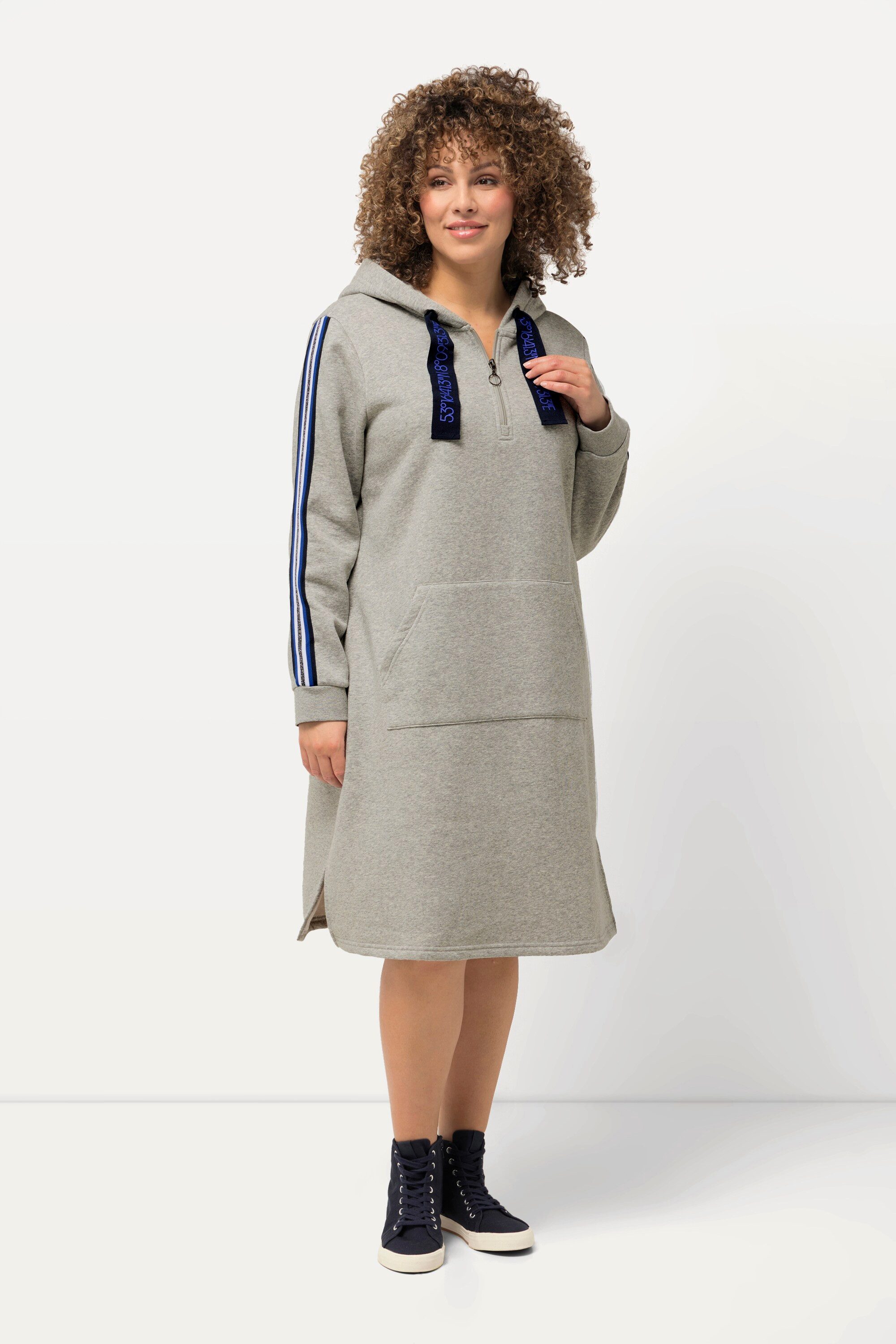 Ulla Popken Jerseykleid Sweatkleid A-Linie Kapuze günstig online kaufen