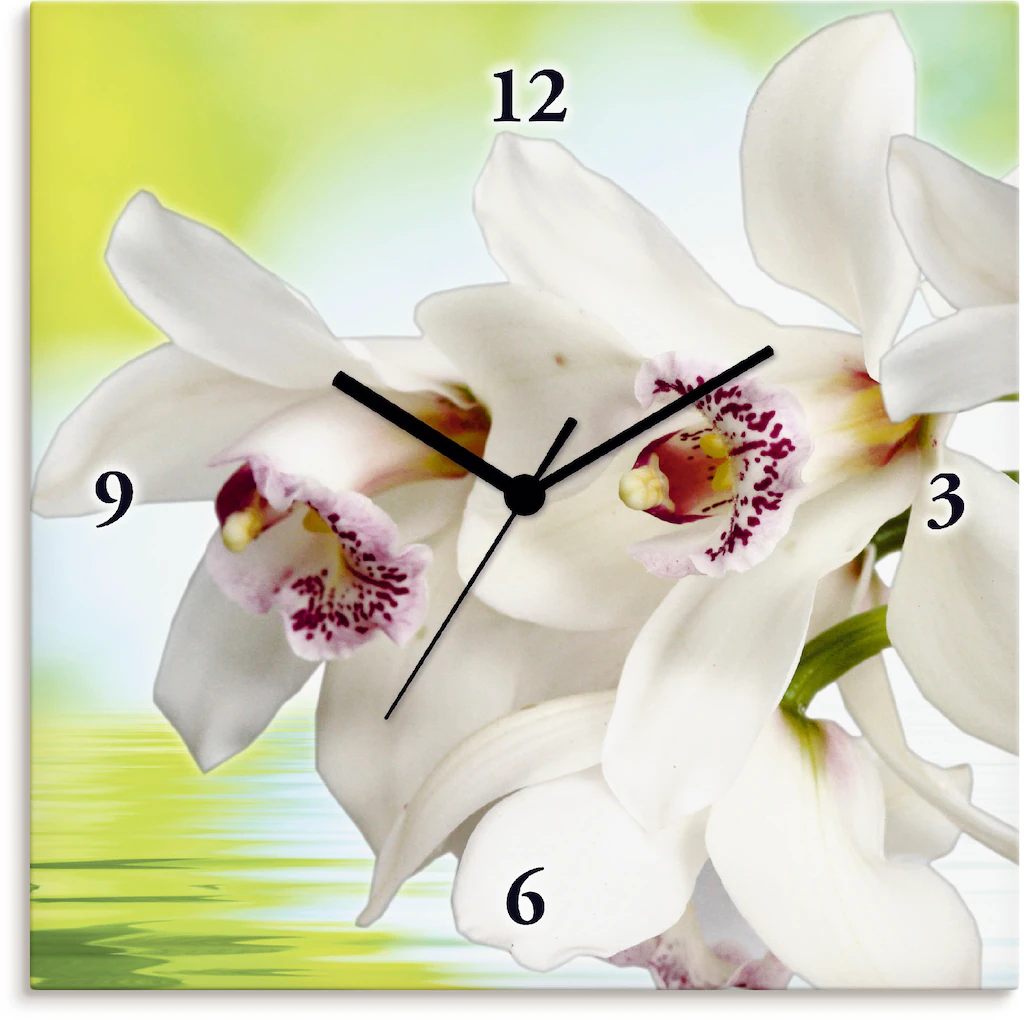 Artland Wanduhr "Weiße Orchidee" günstig online kaufen