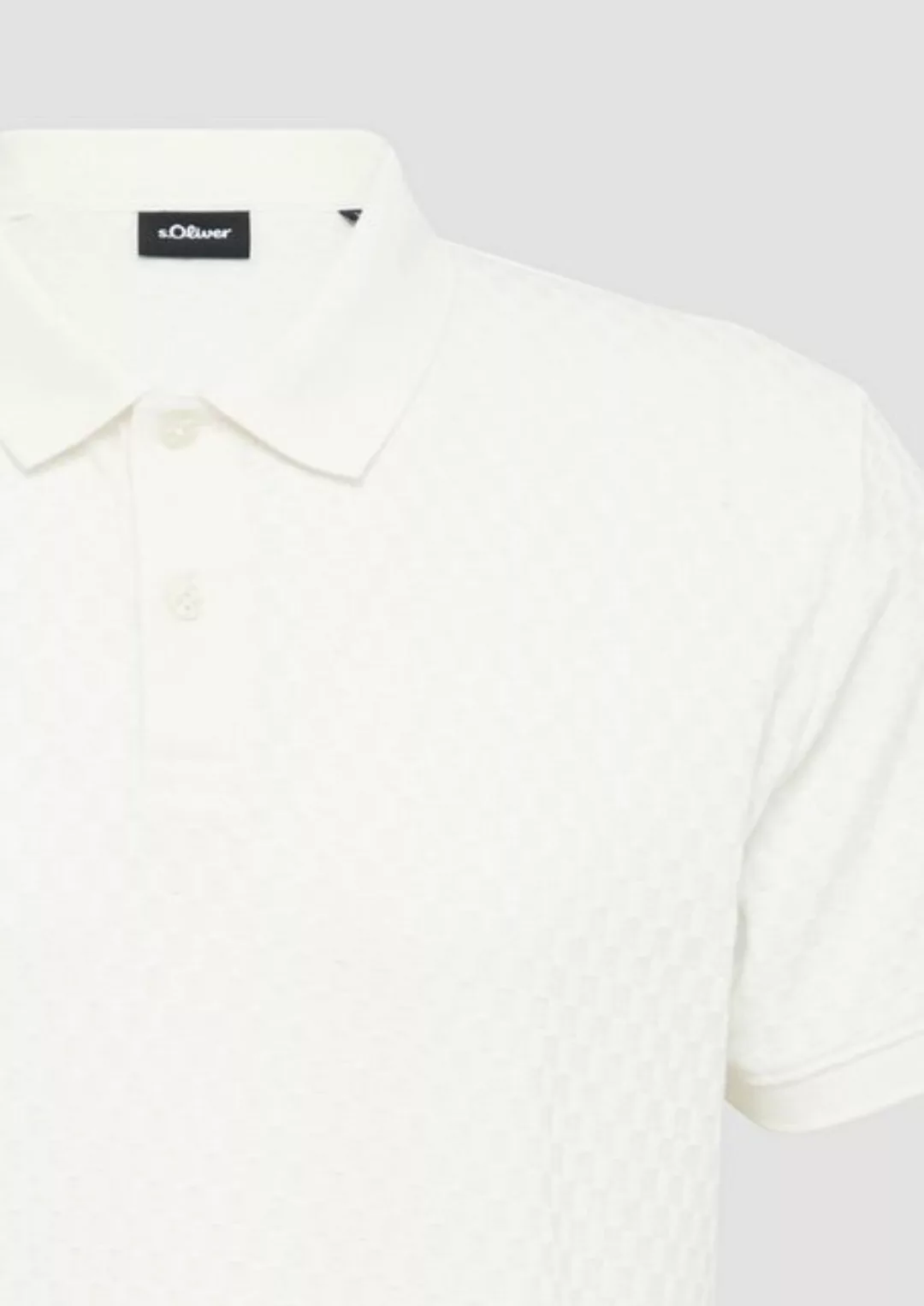 s.Oliver BLACK LABEL Kurzarmshirt Poloshirt aus strukturiertem Jersey günstig online kaufen