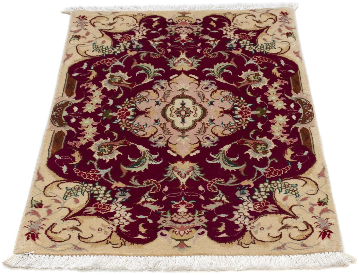 morgenland Wollteppich »Täbriz - 50 Raj Blumenmuster Rosso scuro 90 x 60 cm günstig online kaufen