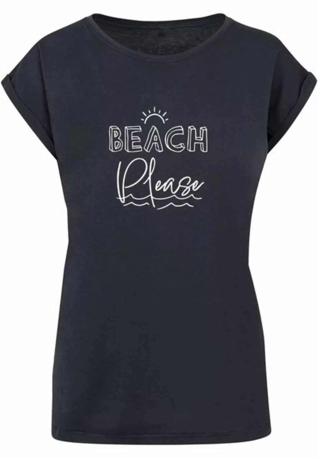 Merchcode T-Shirt Merchcode Damen Ladies Beach Please Extended Shoulder Tee günstig online kaufen