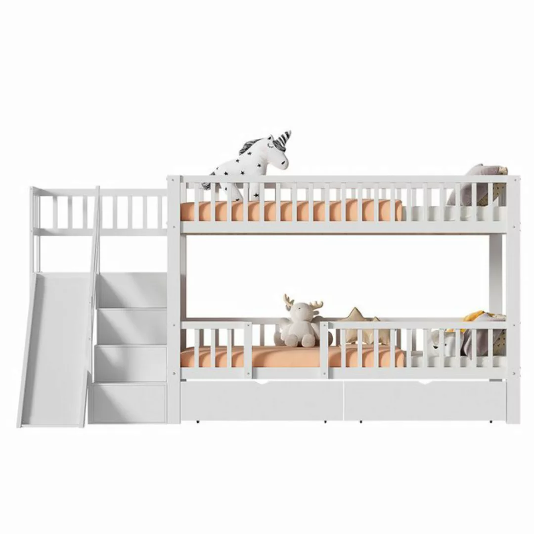 XDeer Kinderbett Hausbett mit Rutsche und Treppen 2 Schubladen magnetischer günstig online kaufen