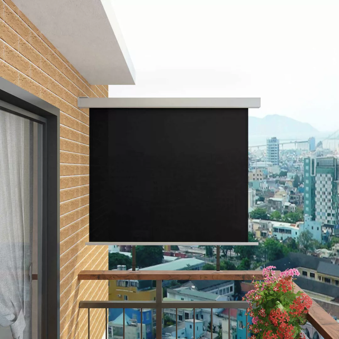 Balkon-seitenmarkise Multifunktional 150x200 Cm Schwarz günstig online kaufen