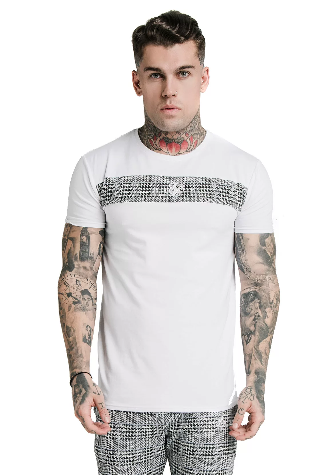 SikSilk T-Shirt Herren PANEL SMART TEE SS-17539 White günstig online kaufen