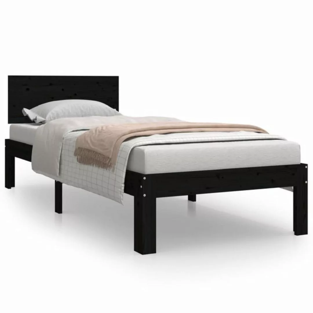 vidaXL Bett Massivholzbett Schwarz 75x190 cm günstig online kaufen