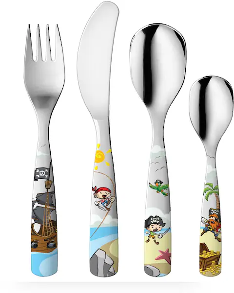 gnali & zani Kinderbesteck »Piraten«, (Set, 4 tlg.), Made in Italy günstig online kaufen