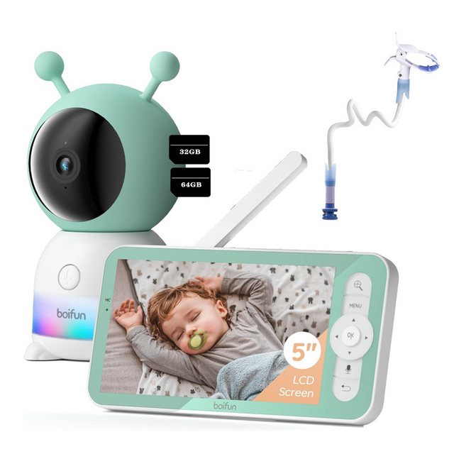 Boifun Babyphone Babyphone mit Kamera 2K/3MP 5 Zoll WLAN Video Babyfon mit günstig online kaufen